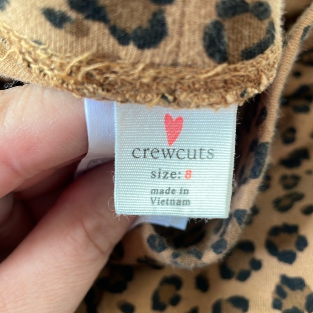 CREWCUTS Girls Size 8 UEC Leopard Print Leggings stretch animal black brown - Picture 3 of 7